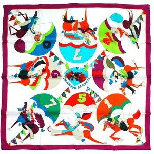 Hermes "Un Amour de Cheval"  silk scarf 70cm